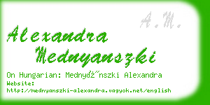 alexandra mednyanszki business card